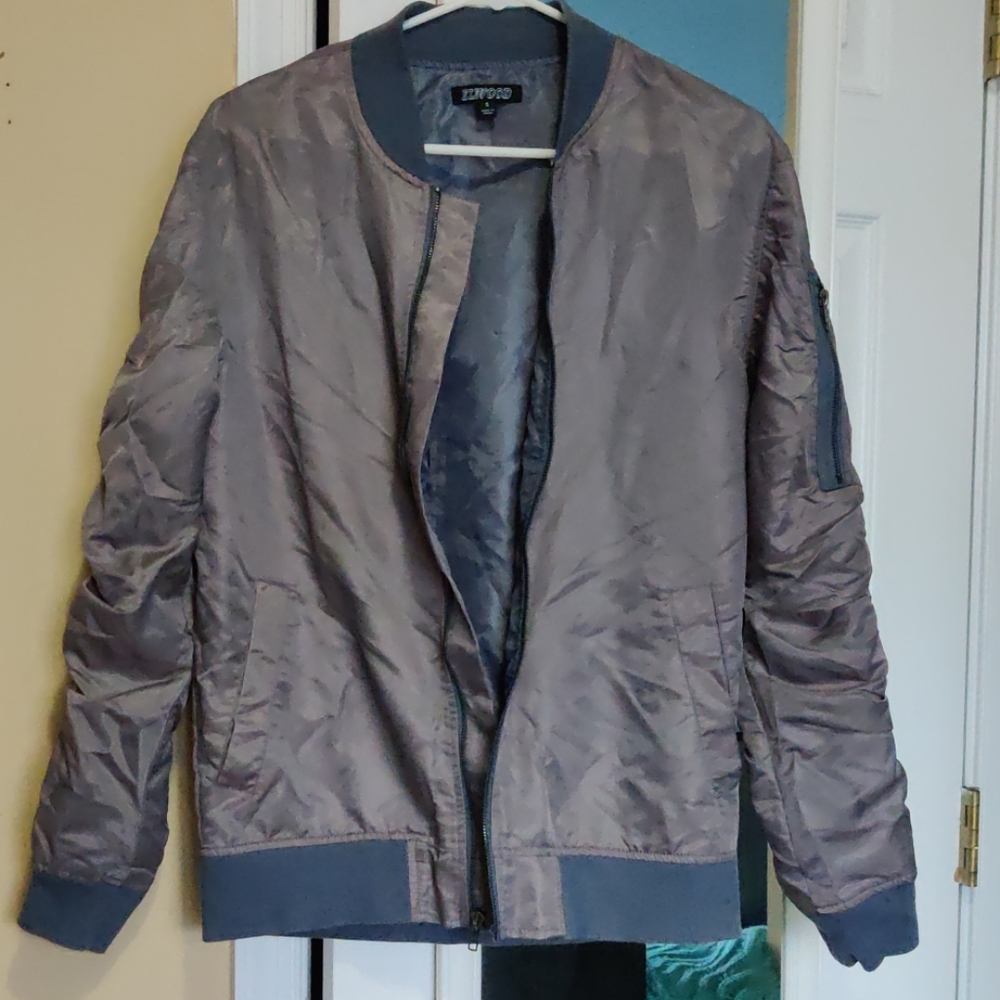 Purple gray bomber jacket